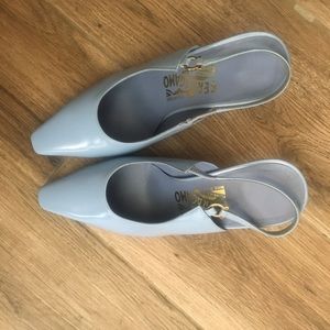 Rare! Baby Blue Size 6.5 Ferragamo High Heels NWOT